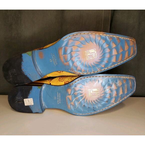 Jo Ghost Italian Yellow Crocodile Leather Loafers Vero Cuoio Shoes EU45 US 12.5 - Picture 10 of 16